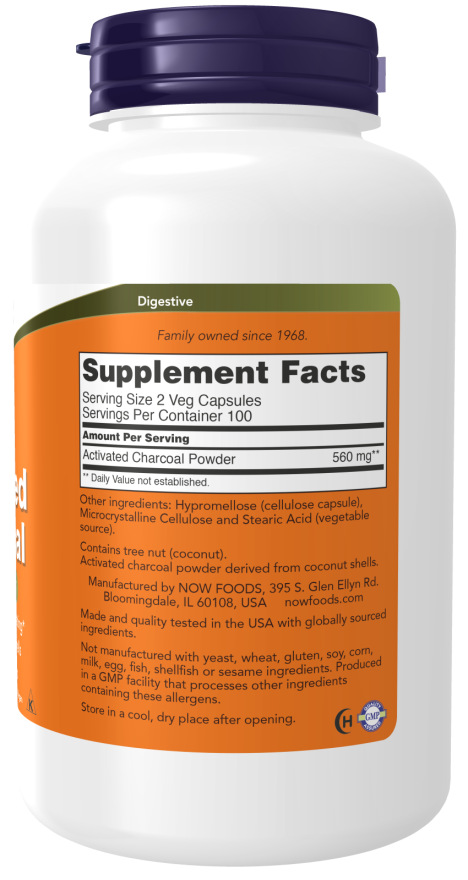 Activated Charcoal Veg Capsules 200ct