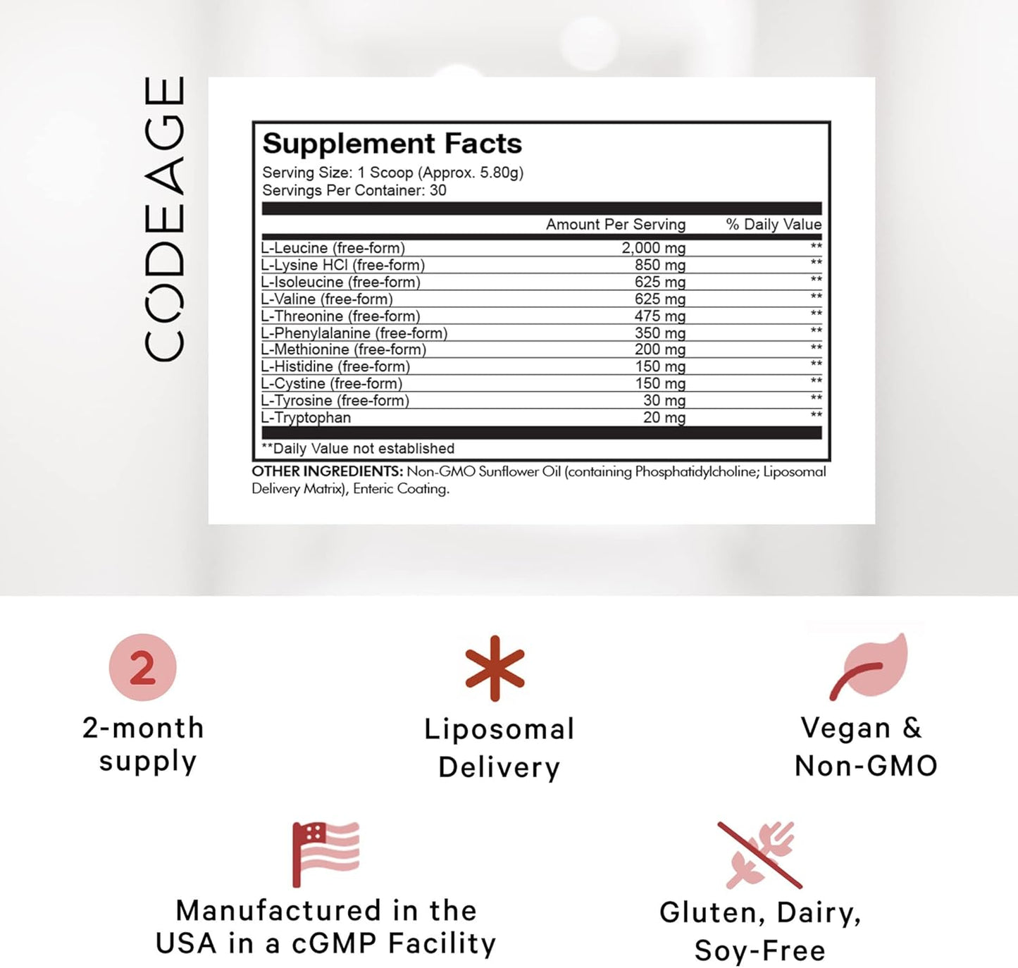 Codeage, Liposomal Multi Amino+, Sport, 240 Vegetable Capsules
