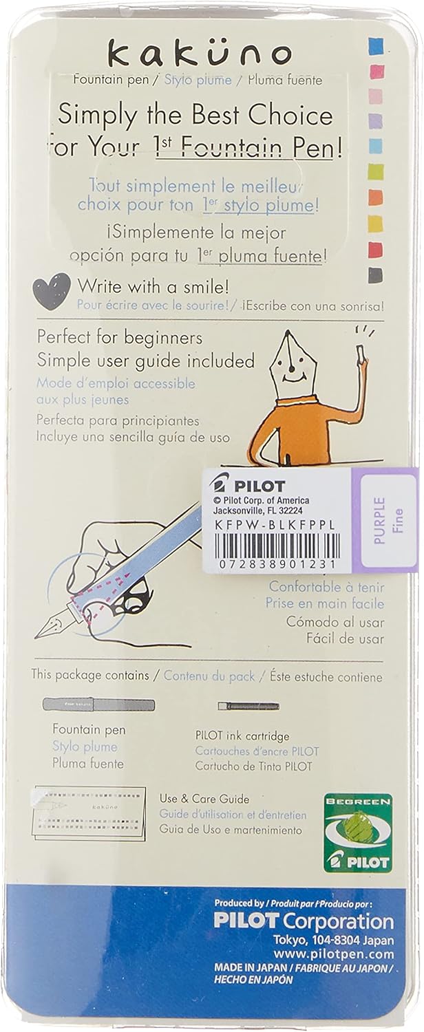 PILOT Kakuno Fountain Pen, Clear Barrel, Extra Fine Nib (10816)
