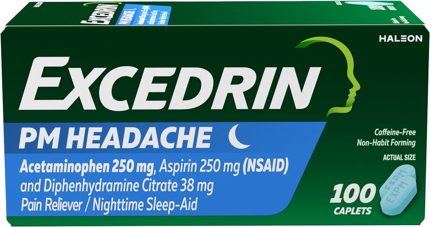Excedrin PM Sleep Aid with Headache Relief Caplets - 100 Count