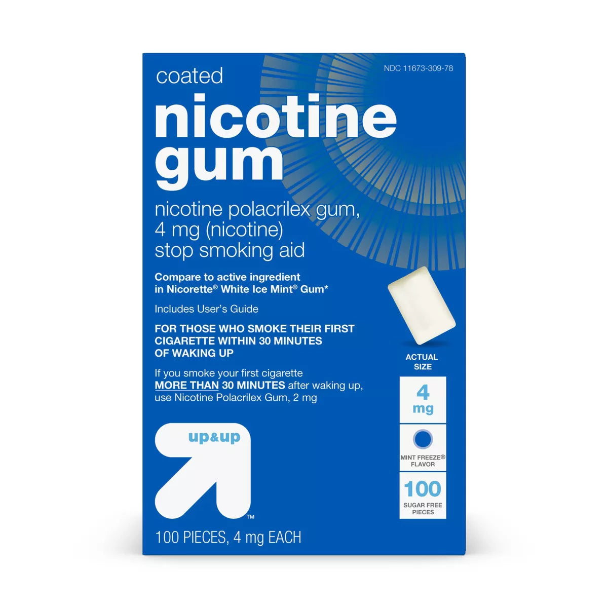 Nicotine 4mg Gum Stop Smoking Aid - Mint Freeze - up&up
