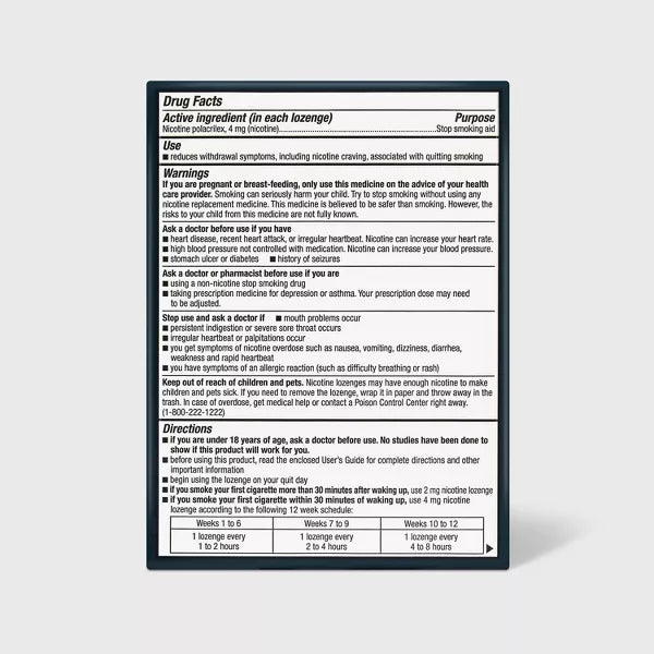 Nicotine 4mg Mini Coated Lozenge Mint - 80ct - up&up