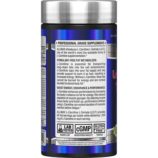 ALLMAX, Essentials, L-Carnitine + Tartrate, 120 Capsules