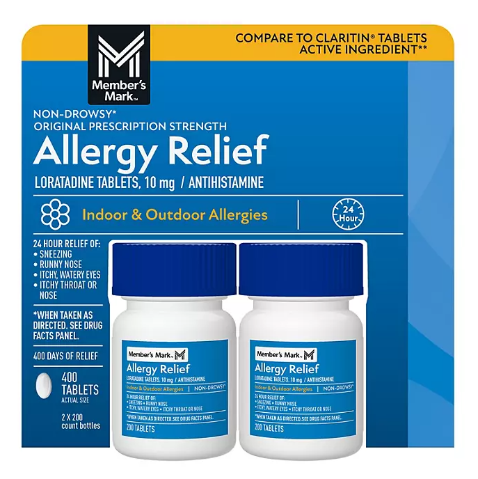 Member’s Mark Allergy Relief Loratadine Tablets 10 mg, 400 ct.