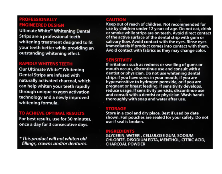 Ultimate White Whitening Dental Strips, 6-ct.