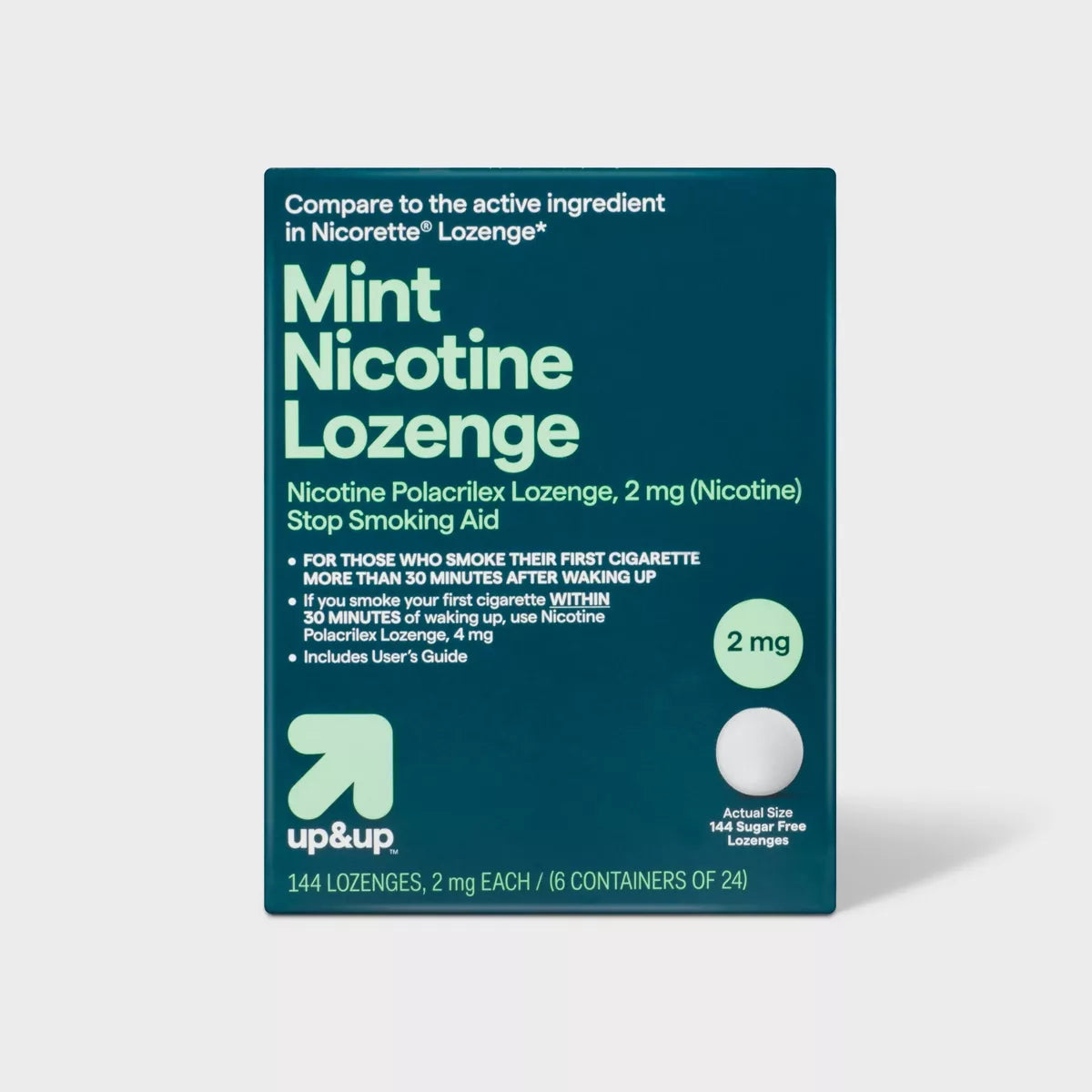 Nicotine 2mg Lozenge Stop Smoking Aid - Mint - up&up