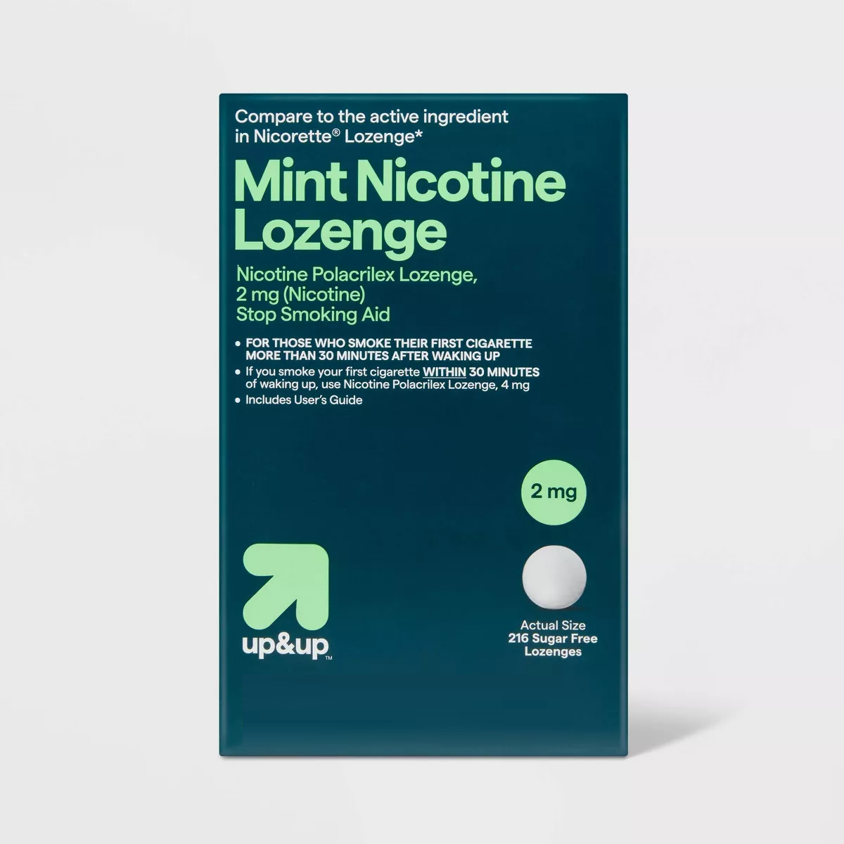 Nicotine 2mg Lozenge Stop Smoking Aid - Mint - up&up
