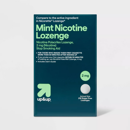 Nicotine 2mg Lozenge Stop Smoking Aid - Mint - up&up