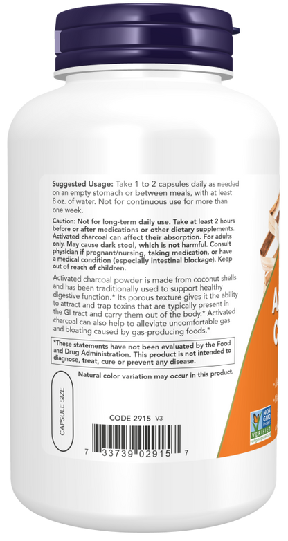 Activated Charcoal Veg Capsules 200ct