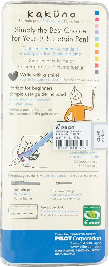 PILOT Kakuno Fountain Pen, Clear Barrel, Extra Fine Nib (10816)