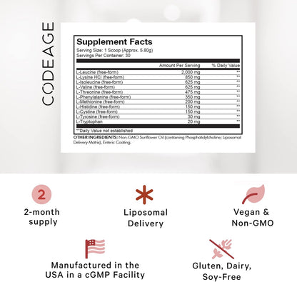 Codeage, Liposomal Multi Amino+, Sport, 240 Vegetable Capsules