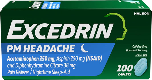 Excedrin PM Sleep Aid with Headache Relief Caplets -  100 Count
