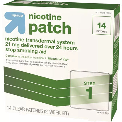 Nicotine Stop Smoking Aid Clear Patches Clear Step 1 - up&up