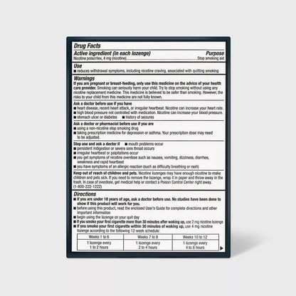 Nicotine 4mg Mini Coated Lozenge Mint - 80ct - up&up