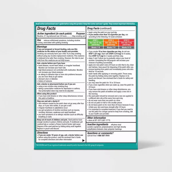 Nicotine Stop Smoking Aid Clear Patches Clear Step 1 - up&up