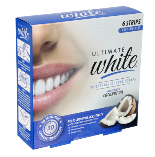 Ultimate White Whitening Strips with Coconut Oil, 6-ct. Packs