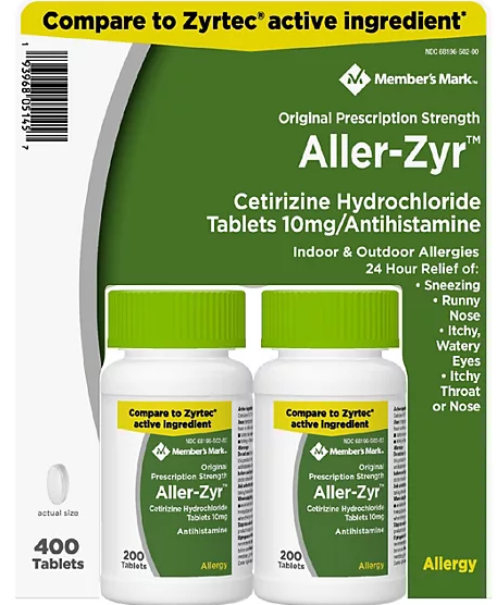 Member's Mark Allergy Relief 24-Hour Allergy Tablets, 400 ct