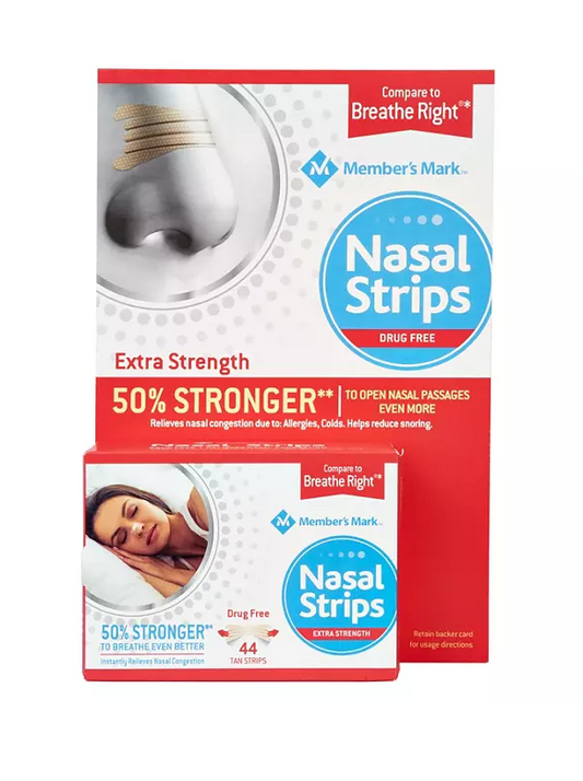 Member's Mark Extra Strength Drug Free Nasal Strips, Tan, 44 ct.
