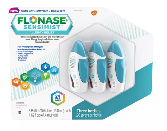 FLONASE Sensimist Allergy 24 Hour Relief Spray 120 sprays per bottle, 3 ct.