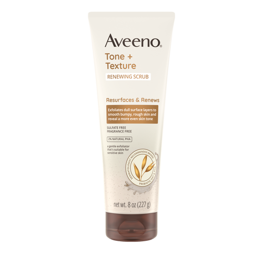aveeno Tone + Texture  Renewing Body Scrub, Fragrance-Free
